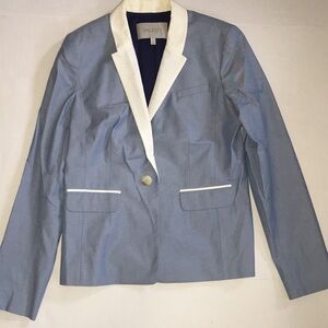 Valette Blue & White Contrast Blazer – Size L